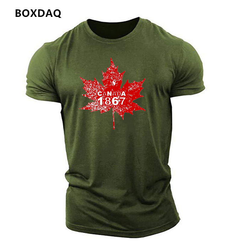 Street Fashion Canada - Mode Canada Esdoornblad Patroon Heren T-shirts