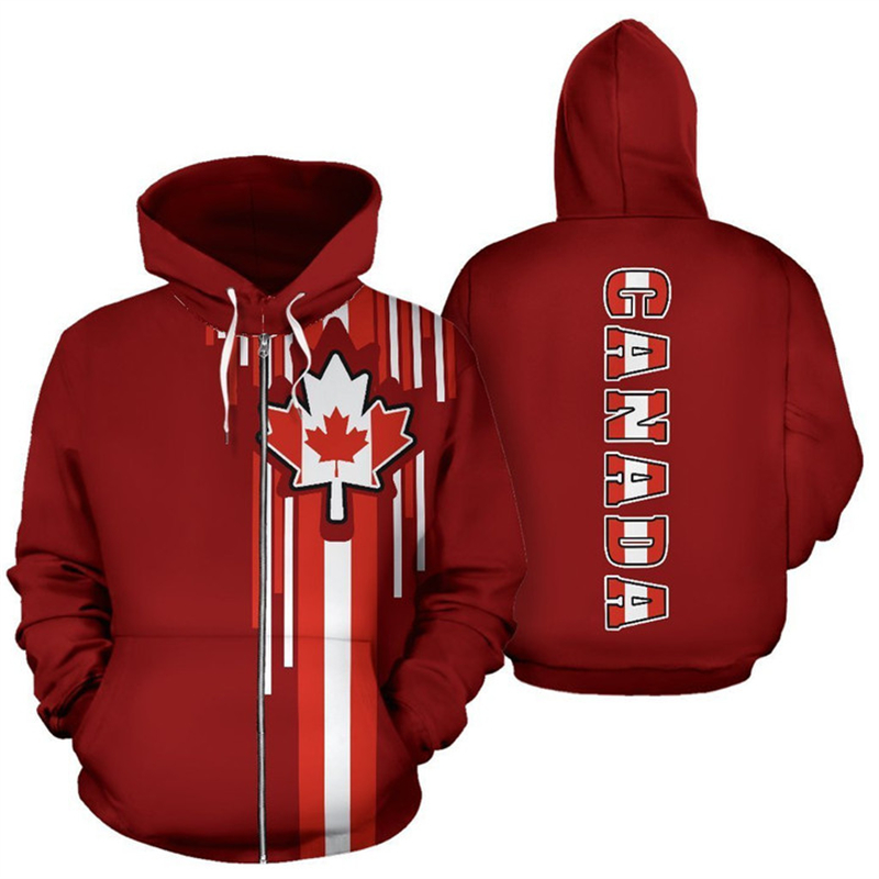 Street Fashion Canada - Canada Vlag 3d Gedrukt Zip Up