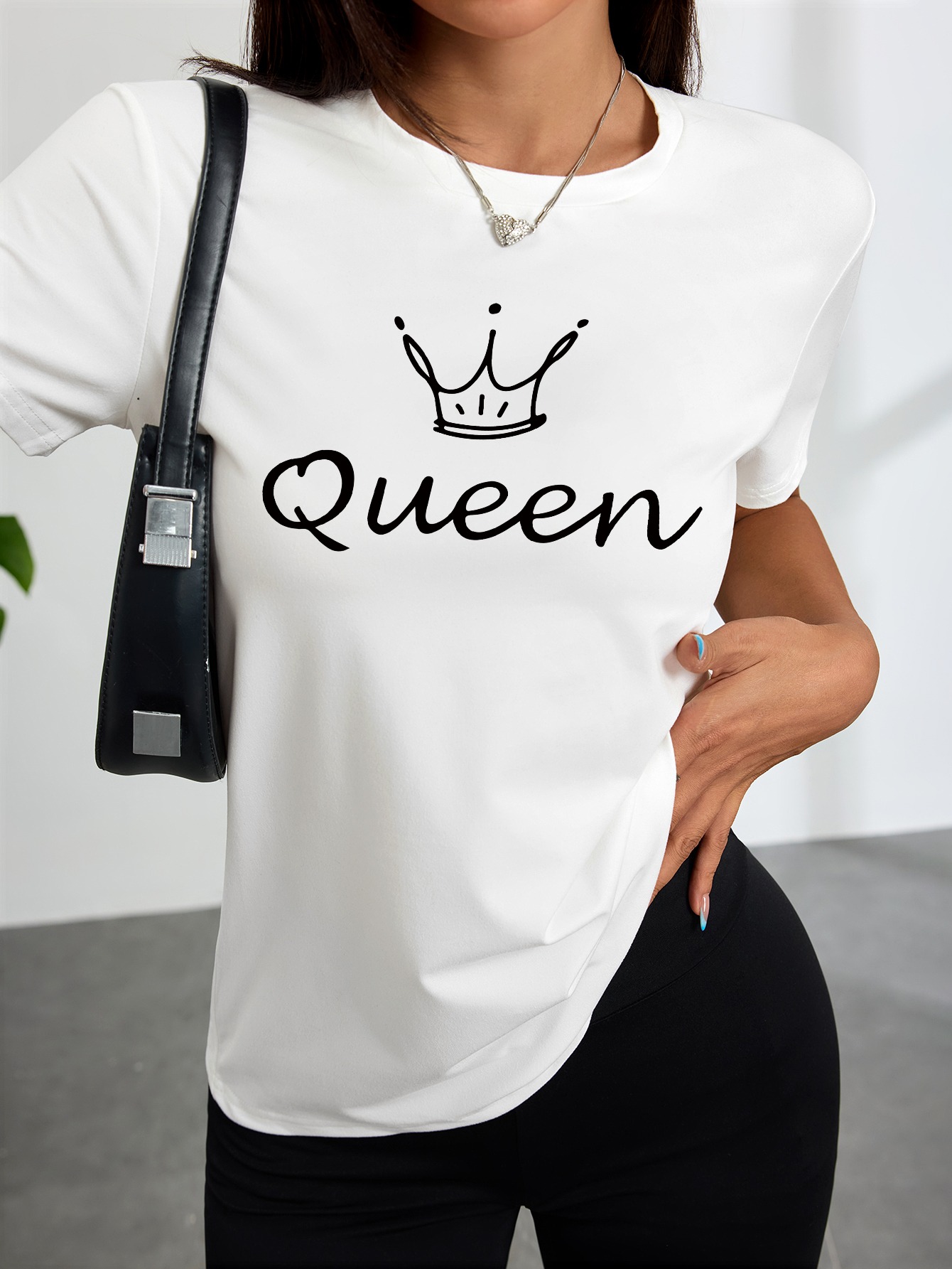 Wit dames-T-shirt met Crown Qu - Queen Street Fashion recensie en prijs